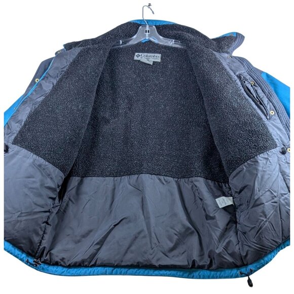 Columbia Womens Medium Blue Black Heavyweight Winter Jacket Lined Full Zip Coat - Picture 3 of 15